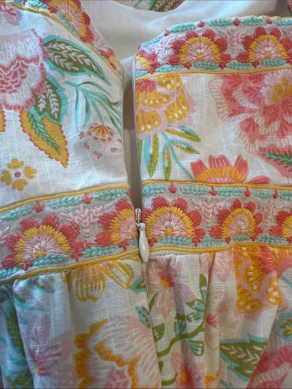Floral Tiered Sundress in Pastel Yellow and Pink - Picture 10 of 14